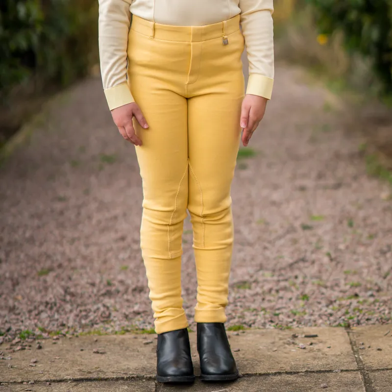 Hy Equestrian Melton Children's Jodhpurs - Canary-2